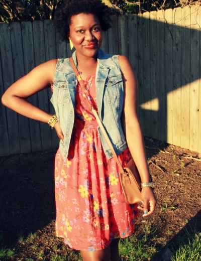Denim + Coral Floral