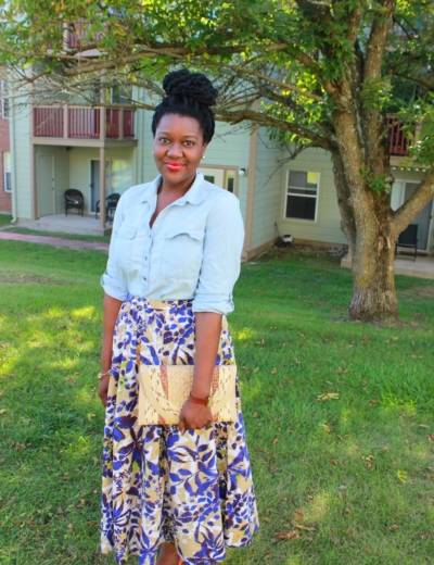 Vintage Skirt + Chambray Shirt
