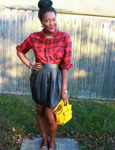 Buffalo Plaid +Leather