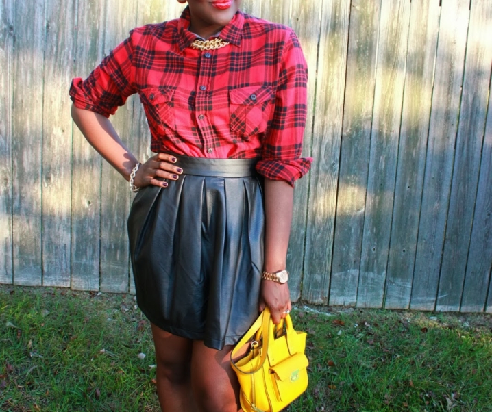 Buffalo Plaid +Leather