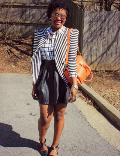 [Skirt Style Guide]: Black & White With An Orange Pop!