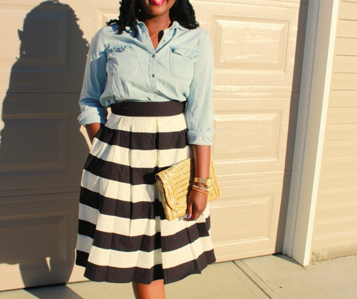 Retro Striped Skirt