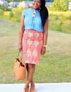 Floral Circle Skirt + Pussy Bow Blouse