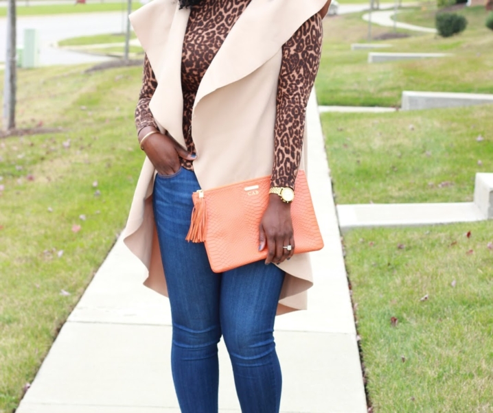 Leopard Turtleneck + Long Vest