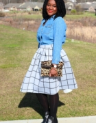 Leather Pencil Skirt + Tweed Blazer