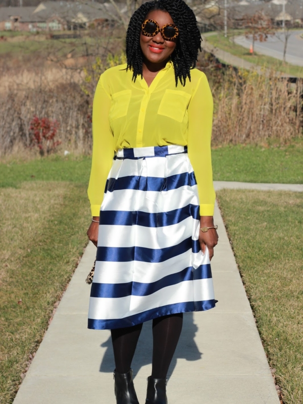Striped Midi