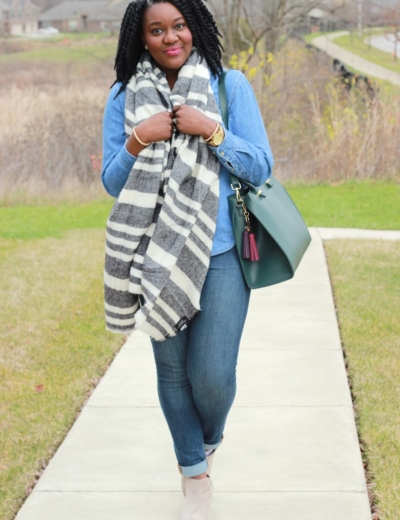 Canadian Tuxedo + Blanket Scarf