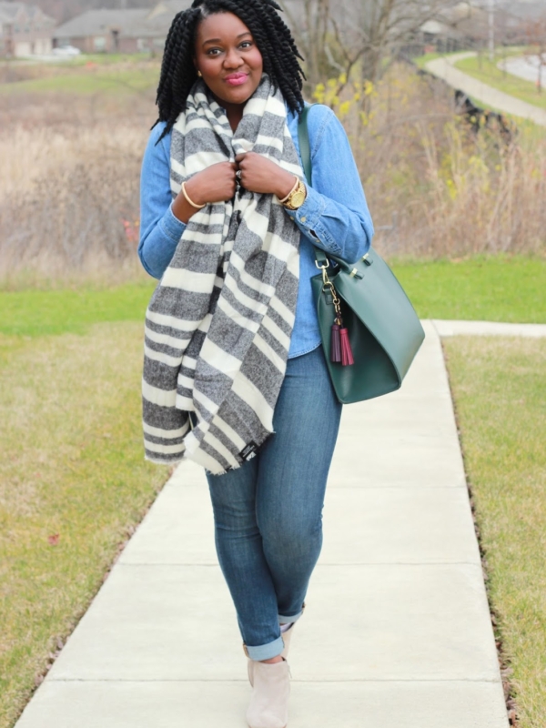 Canadian Tuxedo + Blanket Scarf