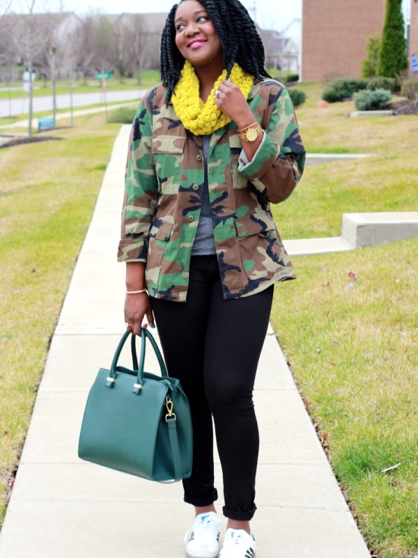 Camo Jacket + Adidas Kicks
